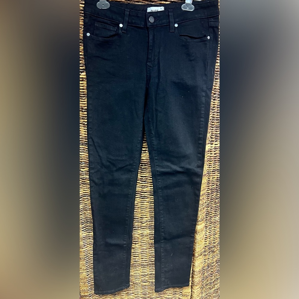 PAIGE Black Skyline Skinny Jeans, Size:28